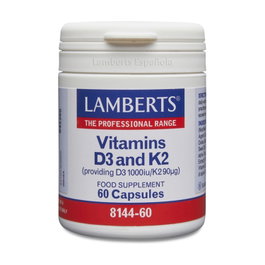 Lamberts Vitamina D3 1000 IU + K2 90 µg - 60 Cápsulas