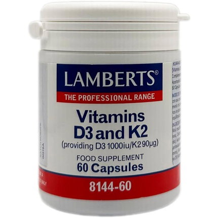 LAMBERTS Vitamina D3 1000 UI y Vitamina K2 90 µg, 60 cápsulas
