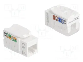 DeLOCK 90720 Módulo Keystone RJ45 Hembra a LSA Cat.6A UTP Plano Blanco