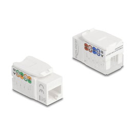 DeLOCK 90720 Módulo Keystone RJ45 para LSA Cat.6A UTP 90° sin herramientas Blanco
