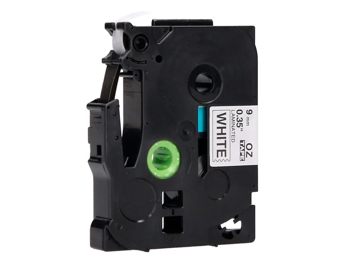 Q-connect Cinta TZE-221 blanco-negro 9mm 8 m