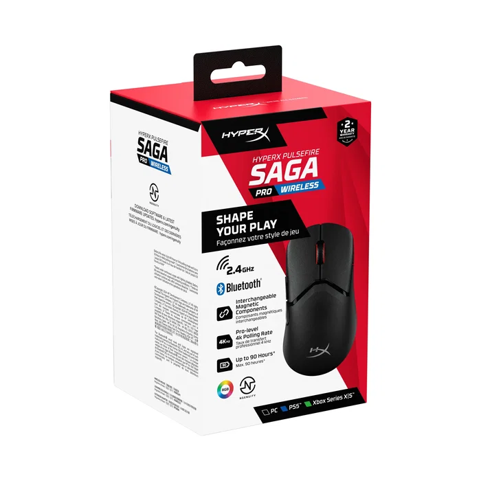 HyperX Pulsefire Saga Pro Ratón Gaming Inalámbrico Negro HyperX Pulsefire Saga Pro Ratón Gaming Inalámbrico Negro