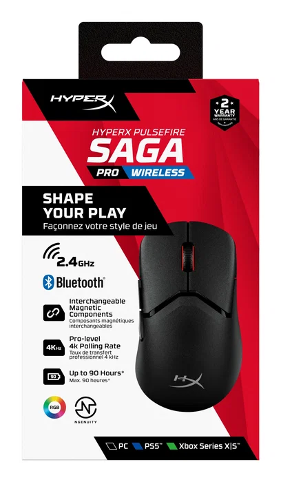 HyperX Pulsefire Saga Pro Ratón Gaming Inalámbrico Negro HyperX Pulsefire Saga Pro Ratón Gaming Inalámbrico Negro