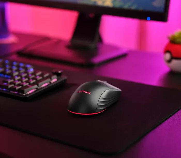 Trust Gaming GXT 926 Redex II Ratón Gaming Inalámbrico para Mano Derecha, Sensor Láser 10000 DPI, Batería Recargable, RGB, 6 Botones Programables, Negro