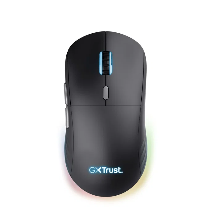 Trust Gaming GXT 926 Redex II Ratón Gaming Inalámbrico para Mano Derecha, Sensor Láser 10000 DPI, Batería Recargable, RGB, 6 Botones Programables, Negro