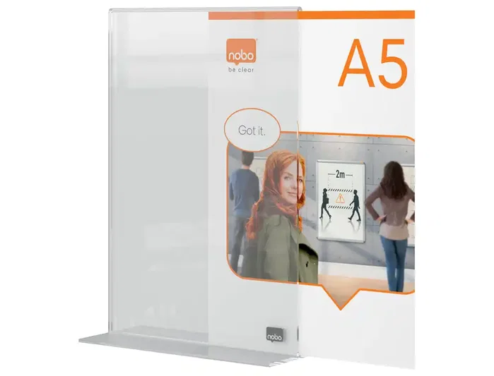 Nobo Portapóster de Sobremesa Acrílico Transparente DIN A5 (2 Unidades) Nobo Portapóster de Sobremesa Acrílico Transparente DIN A5 (2 Unidades)