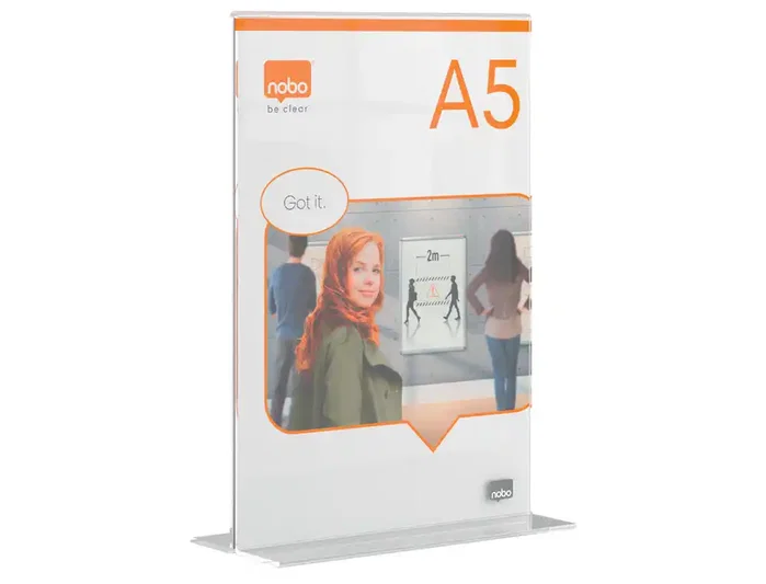 Nobo Portapóster de Sobremesa Acrílico Transparente DIN A5 (2 Unidades) Nobo Portapóster de Sobremesa Acrílico Transparente DIN A5 (2 Unidades)