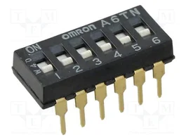 Aratas (Formerly Omron Components) DIP-SWITCH A6TN-6101 de 6 secciones, ON-OFF, THT
