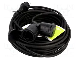 GOOBAY Prolongador de alimentación H05RR-F 3G1,5mm2 25m negro
