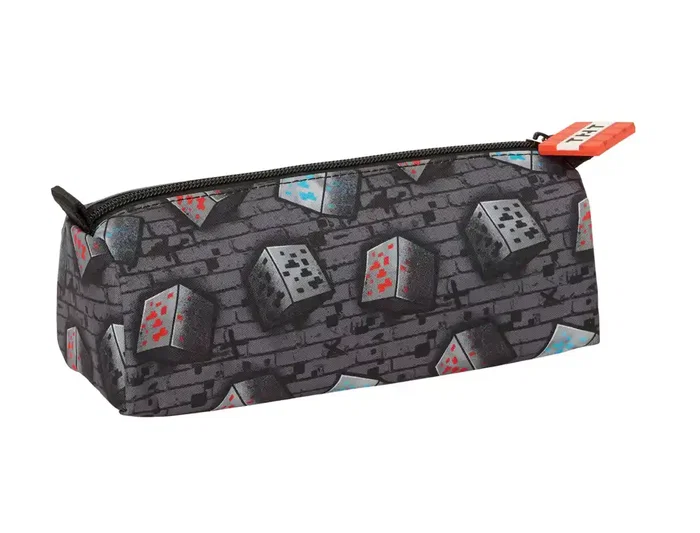 Safta Bolso Escolar Portatodo Minecraft Grafitti con Una Cremallera, Dimensiones 80 x 70 x 210 mm