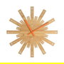 Alessi MDL05 Raggiante Reloj de Pared en Madera de Bambú con Números Romanos Diseñado por Michele De Lucchi