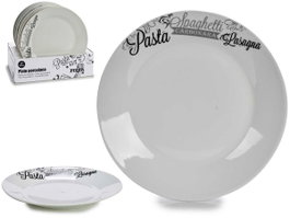 Arte Regal Plato Llano Porcelana 24,4 cm Estampado Pasta Apto Lavavajillas (Set de 20)