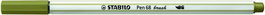 STABILO Pen 68 Brush Verde Musgo (Set de 10)