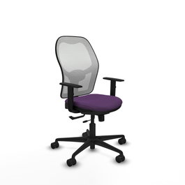 PIQUERAS Y CRESPO Silla de oficina Jorquera Morado/Blanco con mecanismo Sincro/Traslack