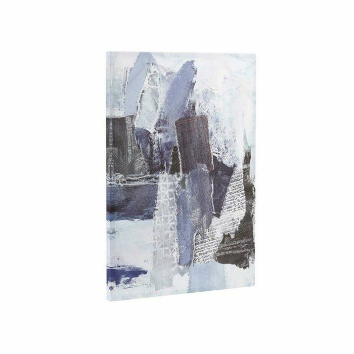 DKD Home Decor Set de 2 Cuadros Lienzo MDF Abstracto 50x70 cm Azul y Blanco