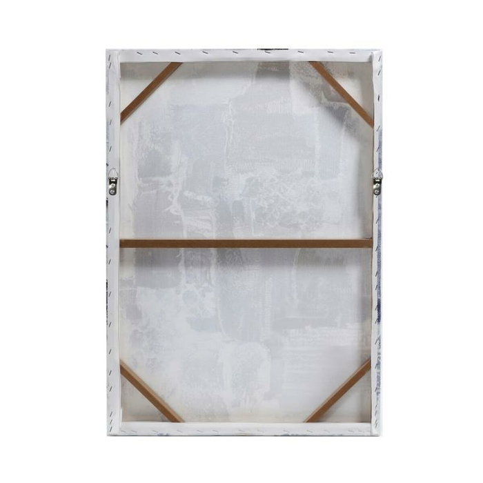 DKD Home Decor Set de 2 Cuadros Lienzo MDF Abstracto 50x70 cm Azul y Blanco