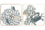 DKD Home Decor Decoración de Pared Metal 50x50 Marino Surtido de 4 Piezas