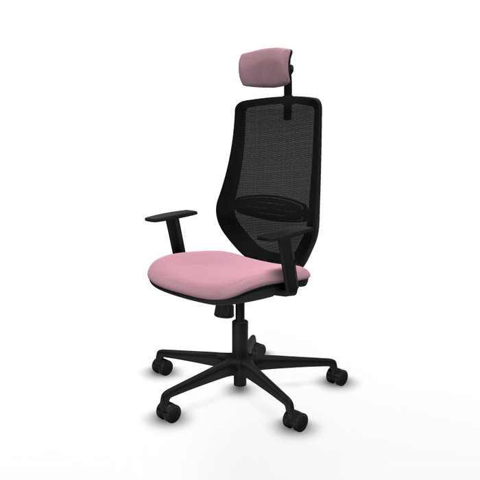 PIQUERAS Y CRESPO Silla de oficina Mardos con mecanismo Sincro, Rosa y Negro