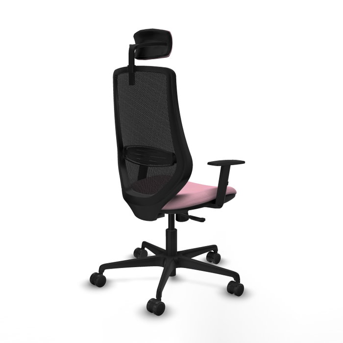 PIQUERAS Y CRESPO Silla de oficina Mardos con mecanismo Sincro, Rosa y Negro