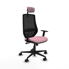 PIQUERAS Y CRESPO Silla de oficina Mardos con mecanismo Sincro, Rosa y Negro