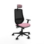 PIQUERAS Y CRESPO Silla de oficina Mardos con mecanismo Sincro, Rosa y Negro