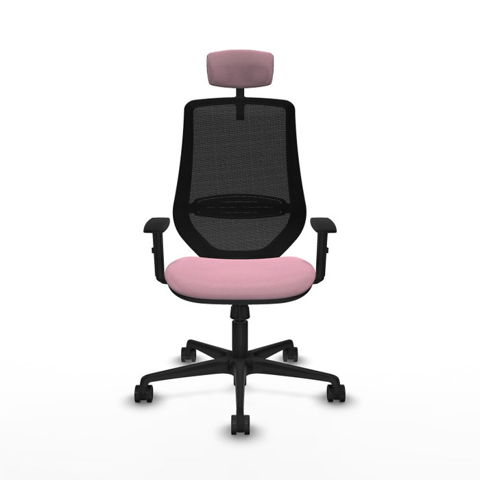 PIQUERAS Y CRESPO Silla de oficina Mardos con mecanismo Sincro, Rosa y Negro