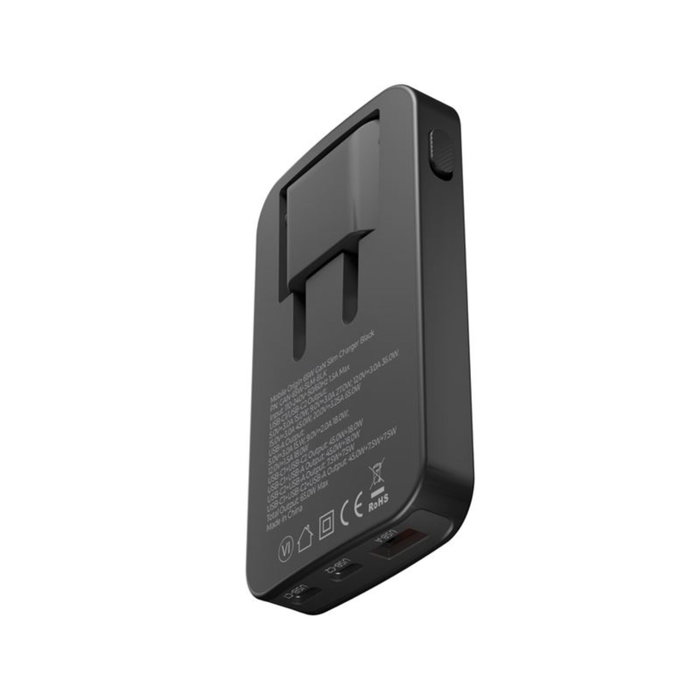 Mobile Origin 65W GaN Slim Cargador Dual USB-C y USB-A Negro
