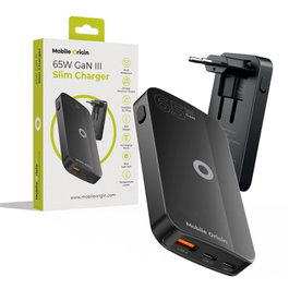Mobile Origin 65W GaN Slim Cargador Dual USB-C y USB-A Negro