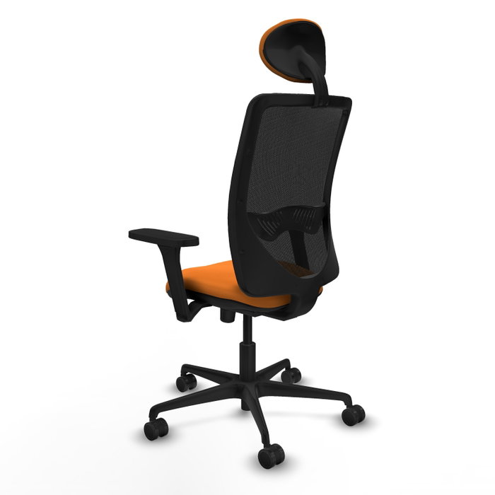 PIQUERAS Y CRESPO Silla de oficina Zulema con mecanismo Sincro, Naranja y Negro
