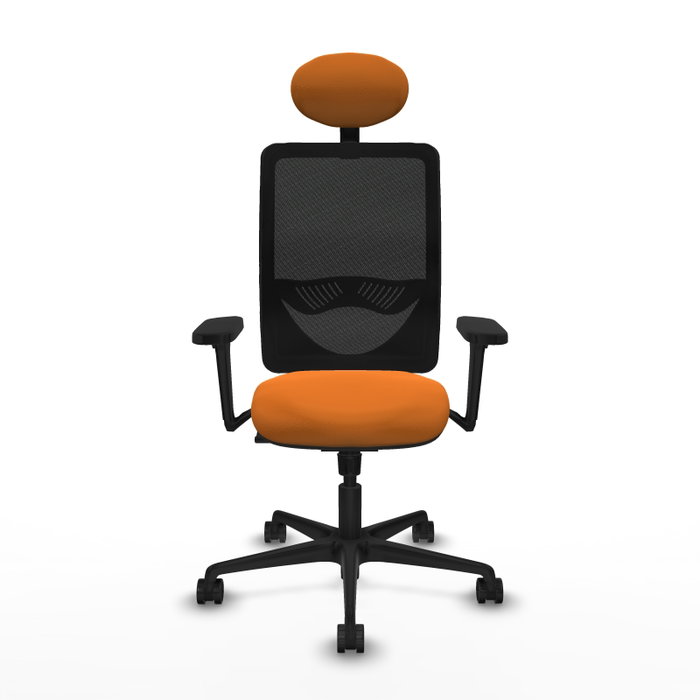 PIQUERAS Y CRESPO Silla de oficina Zulema con mecanismo Sincro, Naranja y Negro