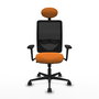 PIQUERAS Y CRESPO Silla de oficina Zulema con mecanismo Sincro, Naranja y Negro