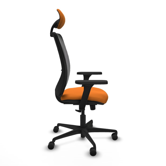 PIQUERAS Y CRESPO Silla de oficina Zulema con mecanismo Sincro, Naranja y Negro