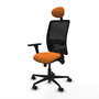 PIQUERAS Y CRESPO Silla de oficina Zulema con mecanismo Sincro, Naranja y Negro