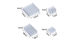 Raspberry Pi Disipador de Calor Pack Compatible Pi 4, 202-0460, Disipador Térmico de Aluminio de Bajo Perfil, 4 Unidades