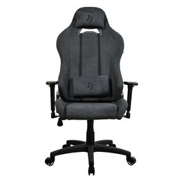 Arozzi Silla Gaming Torretta 2023, Asiento y Respaldo Acolchado en Tela Gris Oscuro, Ajustable 0-165 grados, Soporta 120 kg, para 155-185 cm de Altura
