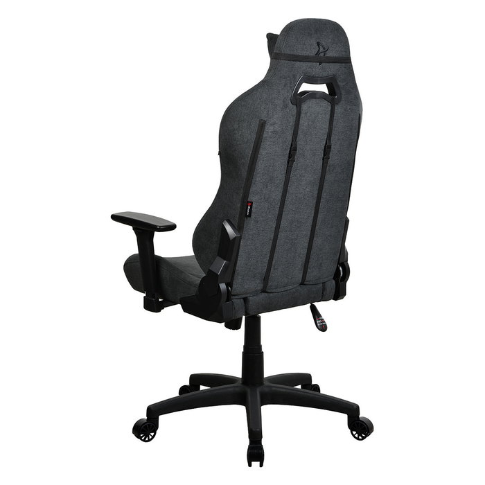 Arozzi Silla Gaming Torretta 2023, Asiento y Respaldo Acolchado en Tela Gris Oscuro, Ajustable 0-165 grados, Soporta 120 kg, para 155-185 cm de Altura