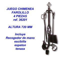 Juego Chimenea Farolillo 4 Piezas 36201