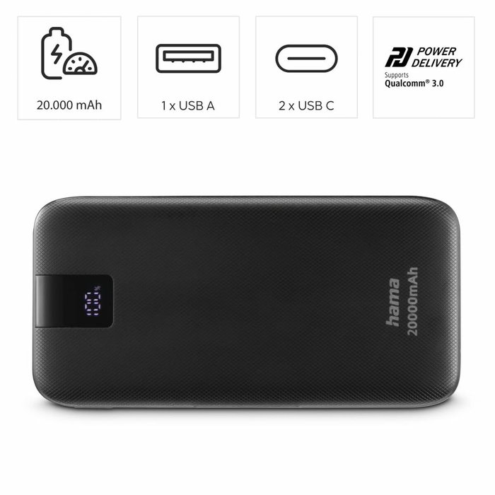 Batería para Portátil Hama 00201719 Antracita 20000 mAh Batería para Portátil Hama 00201719 Antracita 20000 mAh