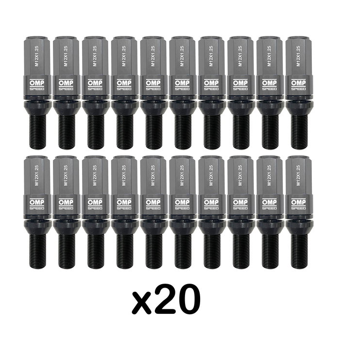 Kit de tornillos OMP OMPS09971202 28 mm Plata M12 x 1,25