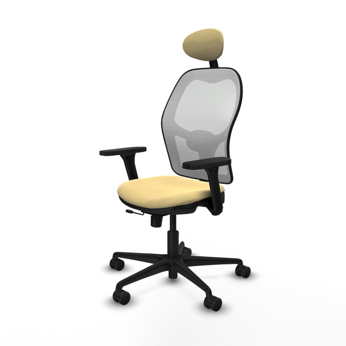PIQUERAS Y CRESPO Silla de oficina Jorquera con mecanismo Sincro/Traslack, Crema y Blanco PIQUERAS Y CRESPO Silla de oficina Jorquera con mecanismo Sincro/Traslack, Crema y Blanco