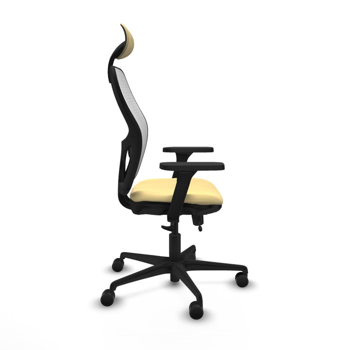 PIQUERAS Y CRESPO Silla de oficina Jorquera con mecanismo Sincro/Traslack, Crema y Blanco PIQUERAS Y CRESPO Silla de oficina Jorquera con mecanismo Sincro/Traslack, Crema y Blanco