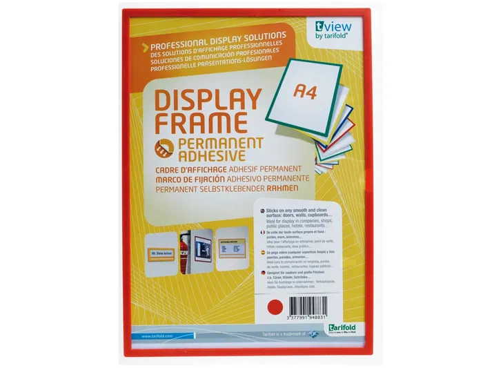 Djois Portacatalogos Adhesivo para Colgar DIN A4, Rojo