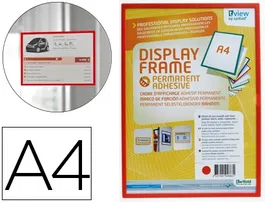 Djois Portacatalogos Adhesivo para Colgar DIN A4, Rojo