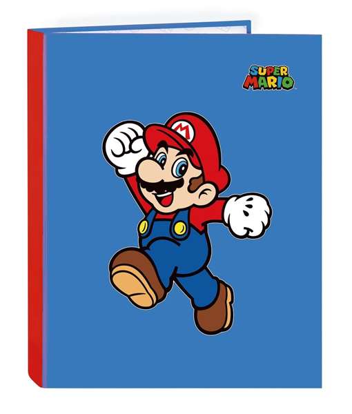 Carpeta de anillas Super Mario World Azul marino A4 26.5 x 33 x 4 cm