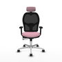PIQUERAS Y CRESPO Silla de oficina Jorquera Rosa con malla negra