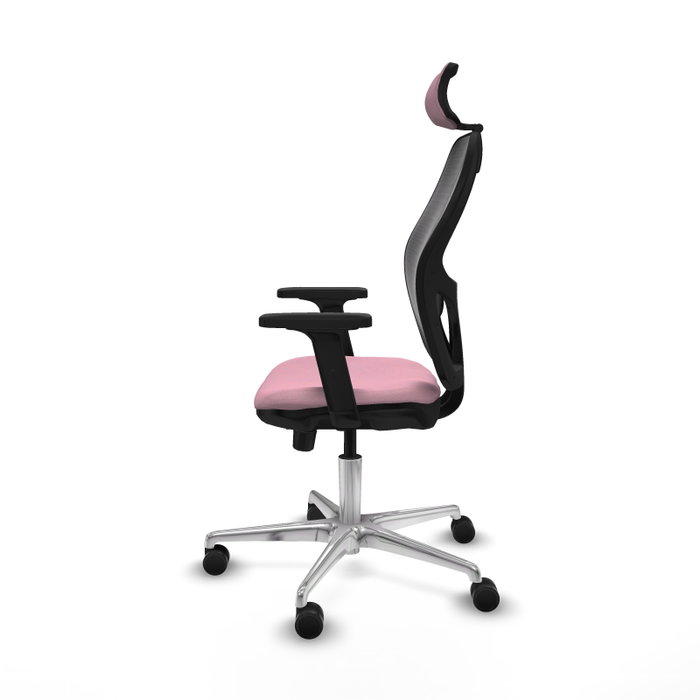 PIQUERAS Y CRESPO Silla de oficina Jorquera Rosa con malla negra
