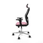 PIQUERAS Y CRESPO Silla de oficina Jorquera Rosa con malla negra