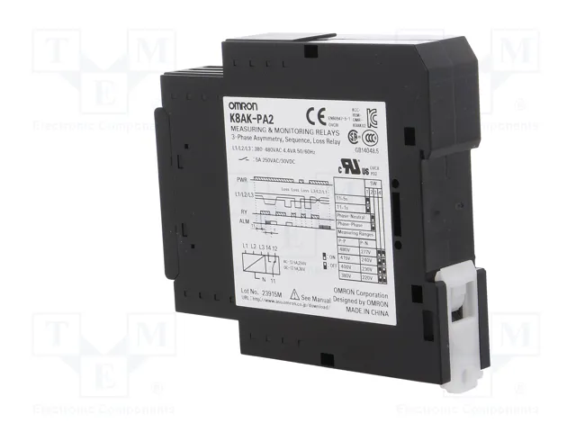 OMRON K8AK-PA Relé de monitorización de tensión trifásica SPDT OMRON K8AK-PA Relé de monitorización de tensión trifásica SPDT