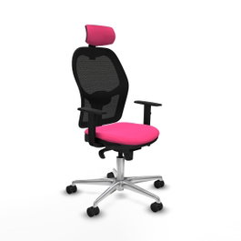 PIQUERAS Y CRESPO Silla de oficina Jorquera Rosa y Negro