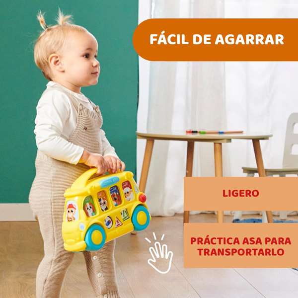 Chicco Autobús Interactivo con Luces y Sonidos, Bilingüe (Español/Cingalés), 27.5x25x13.5 cm, Modelos Surtidos
